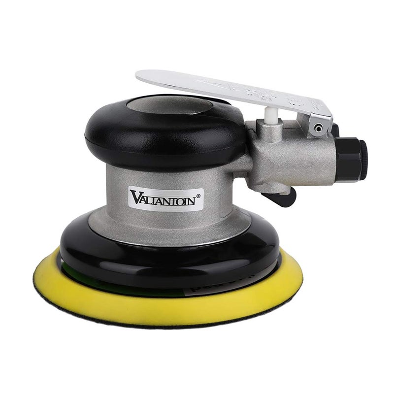 Valianto 5" Air Random Orbital Sander, Dual Action Pneumatic Orbit Polisher Pro Grinding Sanding Tools Silver - Image 1